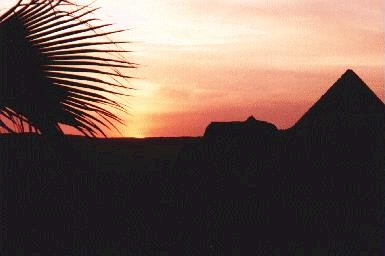 Egyptian Sunset at Giza (c) Copyright 1996 Andrew Bayuk